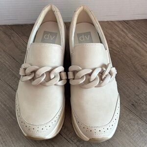 DV by Dolce Vita Cream Chain-Accent Slip-On Loafers